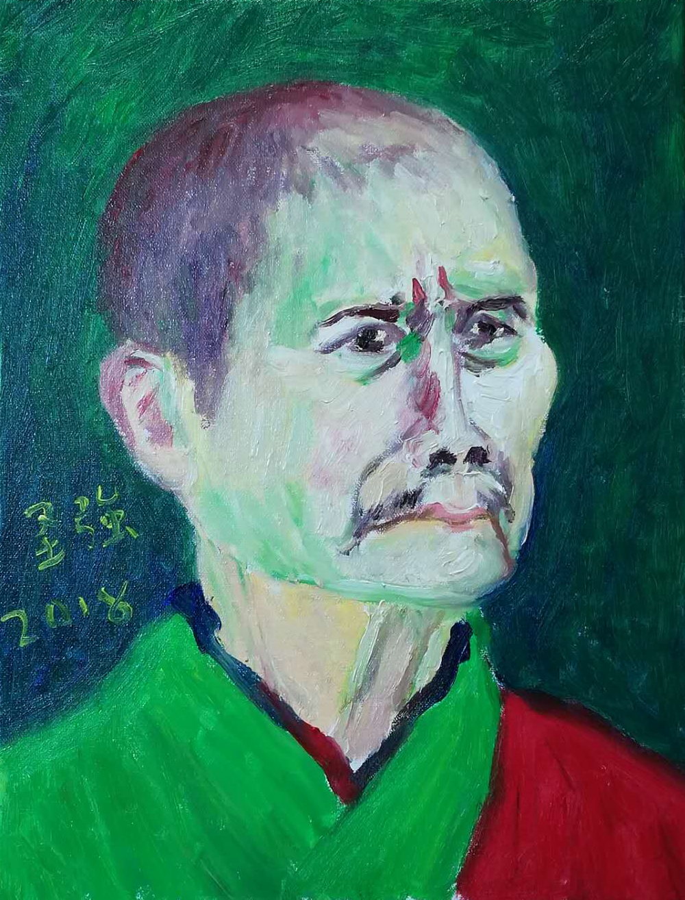 王圣強(qiáng)油畫作品《釋教高僧大德》