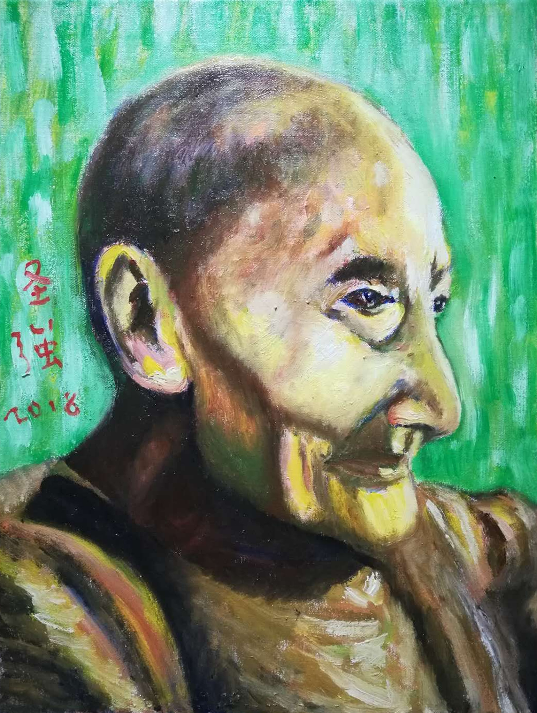 王圣強(qiáng)油畫作品《釋教高僧大德》