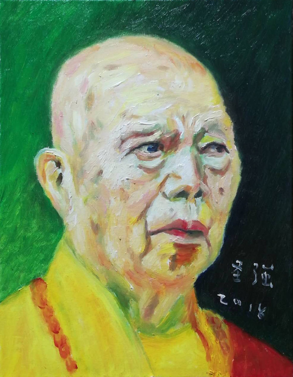 王圣強(qiáng)油畫作品《釋教高僧大德》
