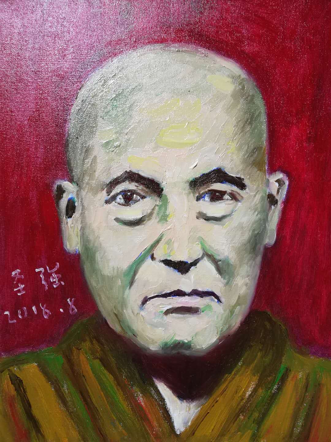 王圣強(qiáng)油畫作品《釋教高僧大德》