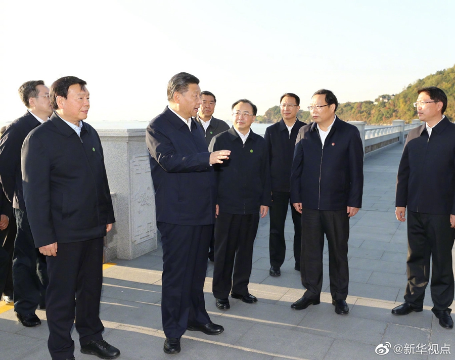 習近平赴江蘇南通考察長江生態