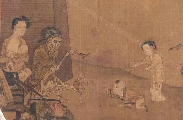 宋代李嵩（1166-1243），《骷髏幻戲圖》 。