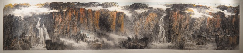 太行精神鑄丹青 筆墨抒懷頌時(shí)代“太行太行”何海闊山水畫作品晉京展在京啟幕