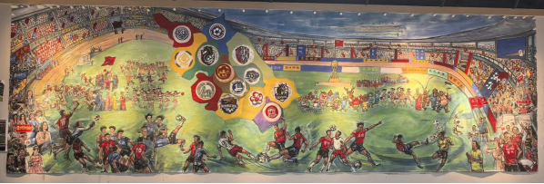 蘇超聯賽.江蘇節日 大型主題國畫《江蘇省城市足球聯賽》正式落成