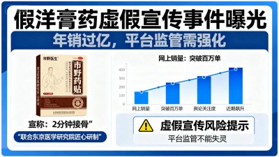 假洋膏藥年銷過億元，平臺監(jiān)管不能失靈