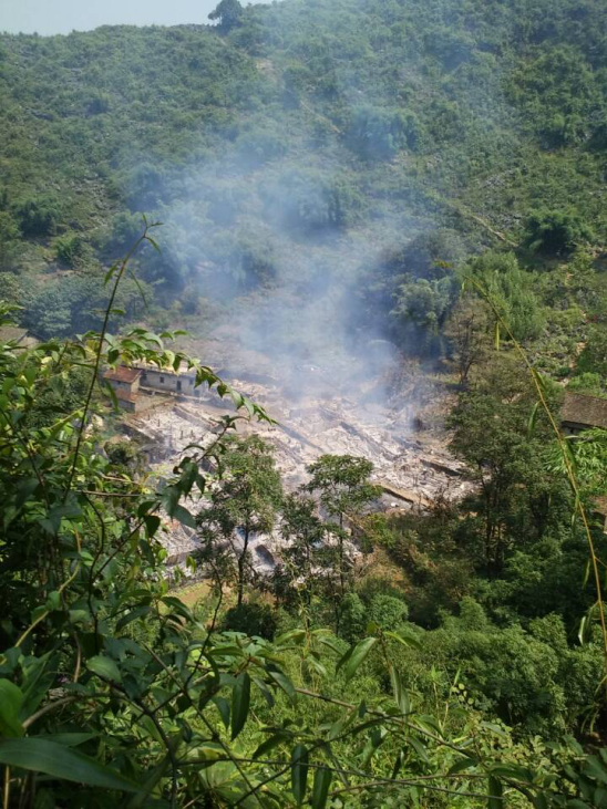 廣西都安隆福一村莊發(fā)生特大火災(zāi)