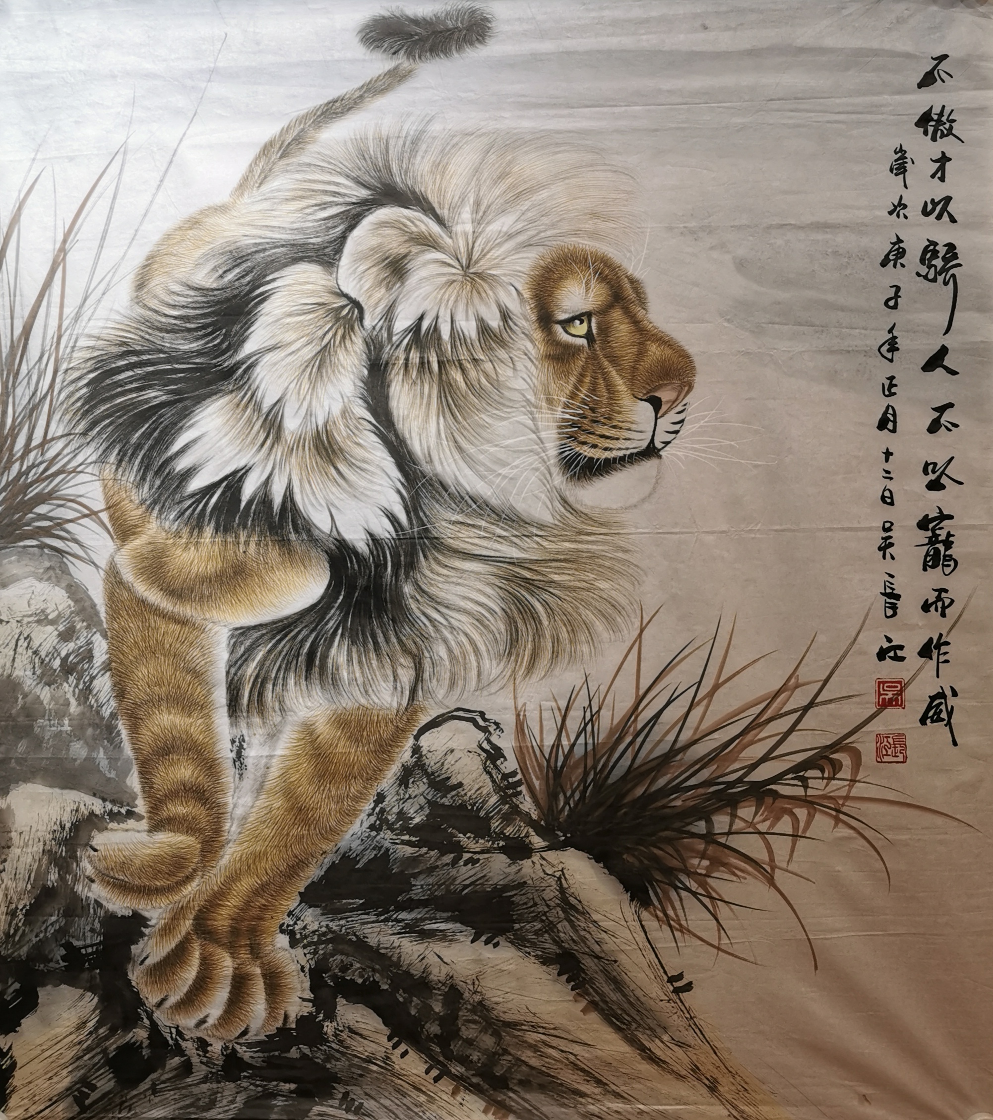 吳長江?國畫作品《王者風(fēng)范》