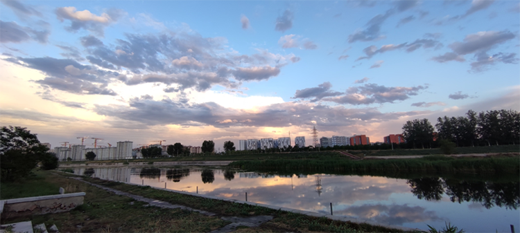 太美了、北京雷雨后的雙彩虹如油畫(huà)晚霞